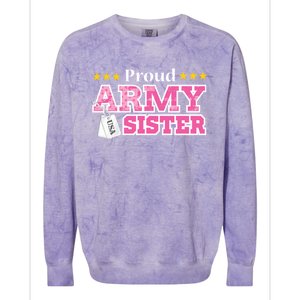 Proud Army Sister Gift Usa Military Sister Gift Cute Gift Colorblast Crewneck Sweatshirt