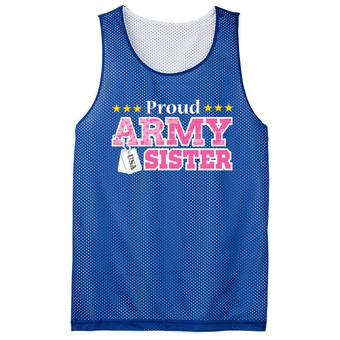 Proud Army Sister Gift Usa Military Sister Gift Cute Gift Mesh Reversible Basketball Jersey Tank