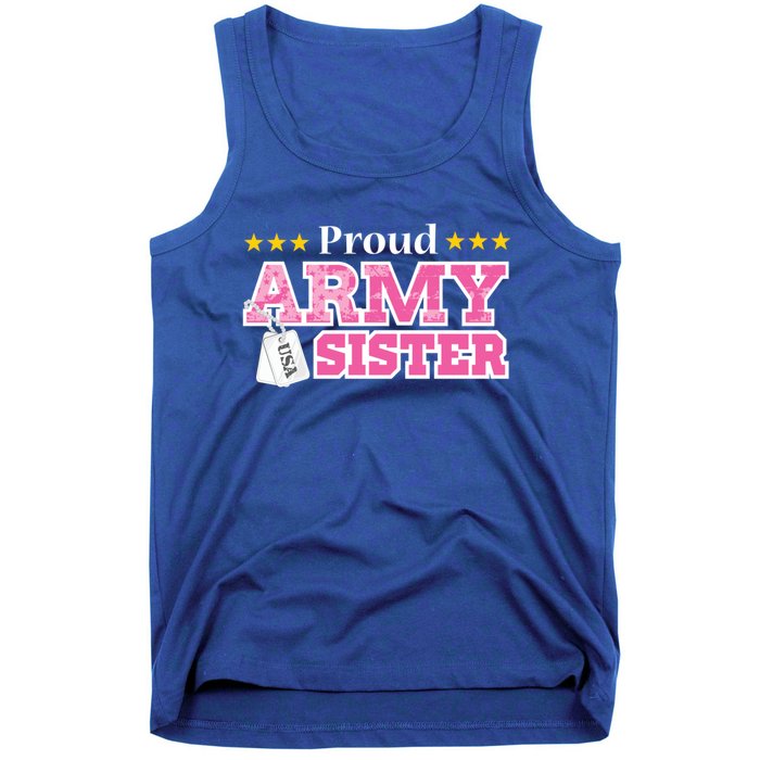 Proud Army Sister Gift Usa Military Sister Gift Cute Gift Tank Top