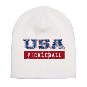 Pickleball American Sports Fan Short Acrylic Beanie