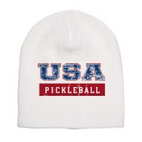 Pickleball American Sports Fan Short Acrylic Beanie