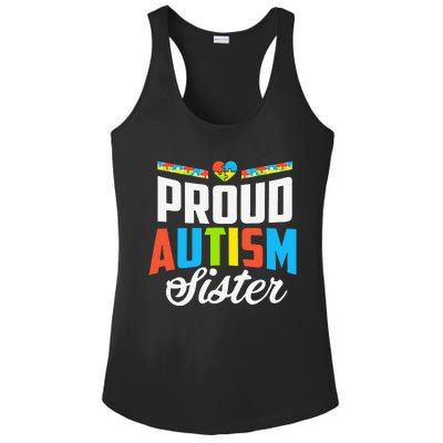 Proud Autism Sister Awareness Support Ladies PosiCharge Competitor Racerback Tank