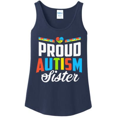 Proud Autism Sister Awareness Support Ladies Essential Tank