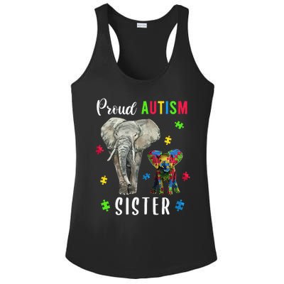 Proud Autism Sisters, Family Pride Autism Awareness Ladies PosiCharge Competitor Racerback Tank