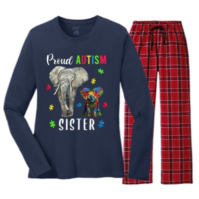 Proud Autism Sisters, Family Pride Autism Awareness Women's Long Sleeve Flannel Pajama Set 