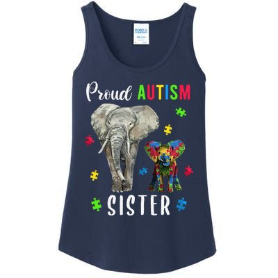 Proud Autism Sisters, Family Pride Autism Awareness Ladies Essential Tank