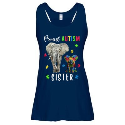 Proud Autism Sisters, Family Pride Autism Awareness Ladies Essential Flowy Tank