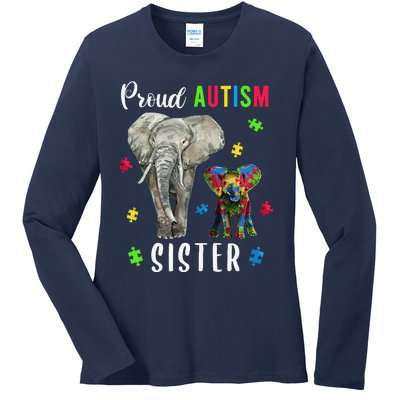 Proud Autism Sisters, Family Pride Autism Awareness Ladies Long Sleeve Shirt