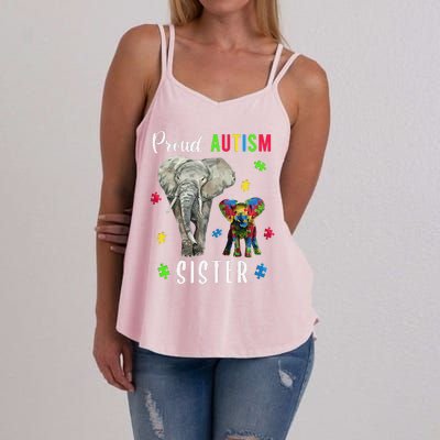 Proud Autism Sisters, Family Pride Autism Awareness Women's Strappy Tank