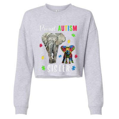 Proud Autism Sisters, Family Pride Autism Awareness Cropped Pullover Crew