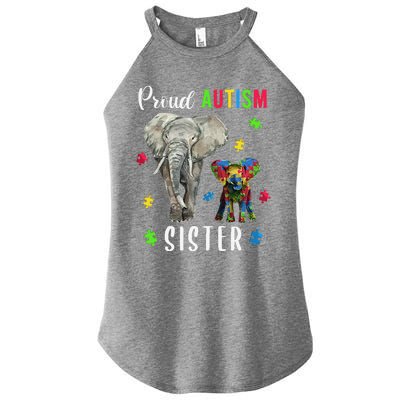 Proud Autism Sisters, Family Pride Autism Awareness Women's Perfect Tri Rocker Tank