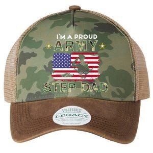 Proud Army StepdadiM A Proud Army Step Dad Camouflage Army Gift Legacy Tie Dye Trucker Hat