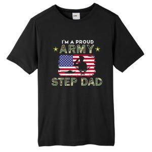 Proud Army StepdadiM A Proud Army Step Dad Camouflage Army Gift Tall Fusion ChromaSoft Performance T-Shirt