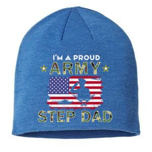 Proud Army StepdadiM A Proud Army Step Dad Camouflage Army Gift Sustainable Beanie