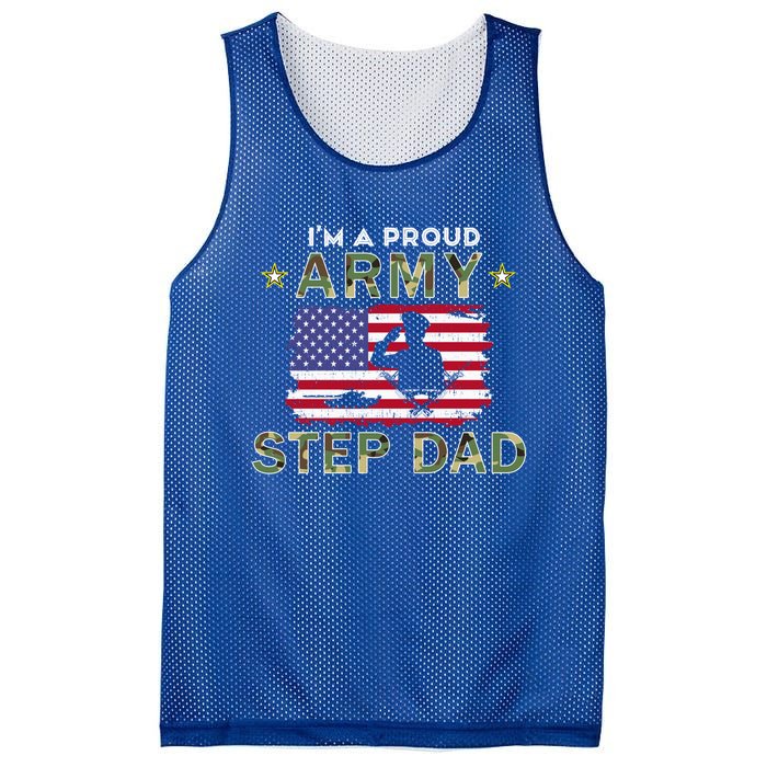 Proud Army StepdadiM A Proud Army Step Dad Camouflage Army Gift Mesh Reversible Basketball Jersey Tank