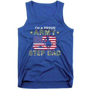 Proud Army StepdadiM A Proud Army Step Dad Camouflage Army Gift Tank Top