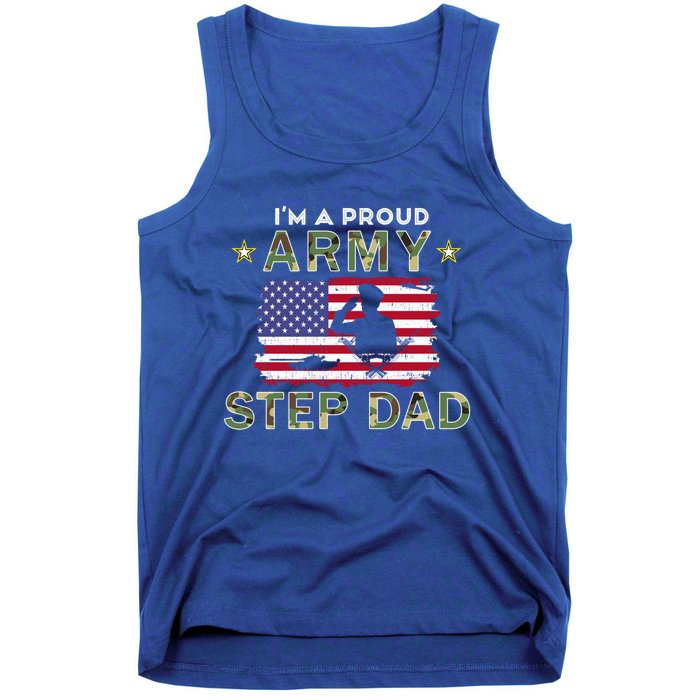 Proud Army StepdadiM A Proud Army Step Dad Camouflage Army Gift Tank Top