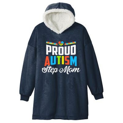 Proud Autism Step Mom Awareness Support Hooded Wearable Blanket