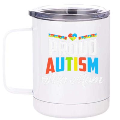 Proud Autism Step Mom Awareness Support 12 oz Stainless Steel Tumbler Cup