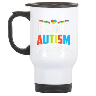 Proud Autism Step Mom Awareness Support Stainless Steel Travel Mug