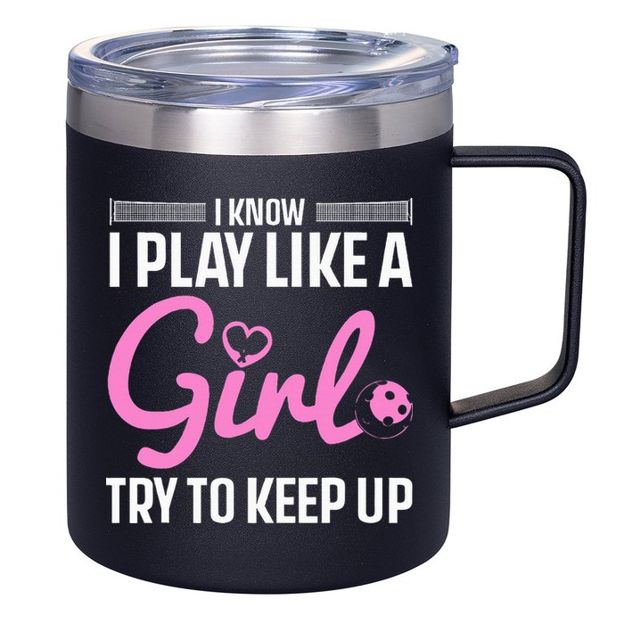 Pickleball Art Stylish Designs for Pickleball Enthusiasts 12oz Stainless Steel Coffee Mug