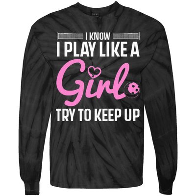 Pickleball Art Stylish Designs for Pickleball Enthusiasts Tie-Dye Long Sleeve Shirt