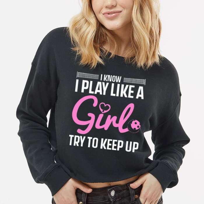 Pickleball Art Stylish Designs for Pickleball Enthusiasts Cropped Pullover Crew