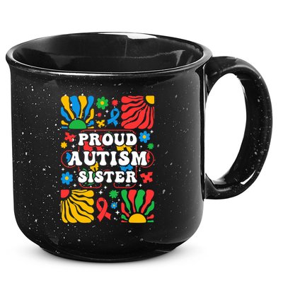 proud autism sister groovy autism warrior sister meaningful gift 15oz Campfire Ceramic Mug