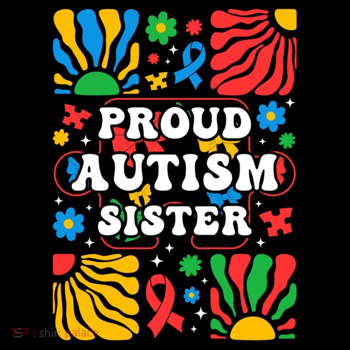 proud autism sister groovy autism warrior sister meaningful gift Poster