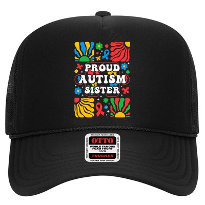 proud autism sister groovy autism warrior sister meaningful gift Trucker Hat