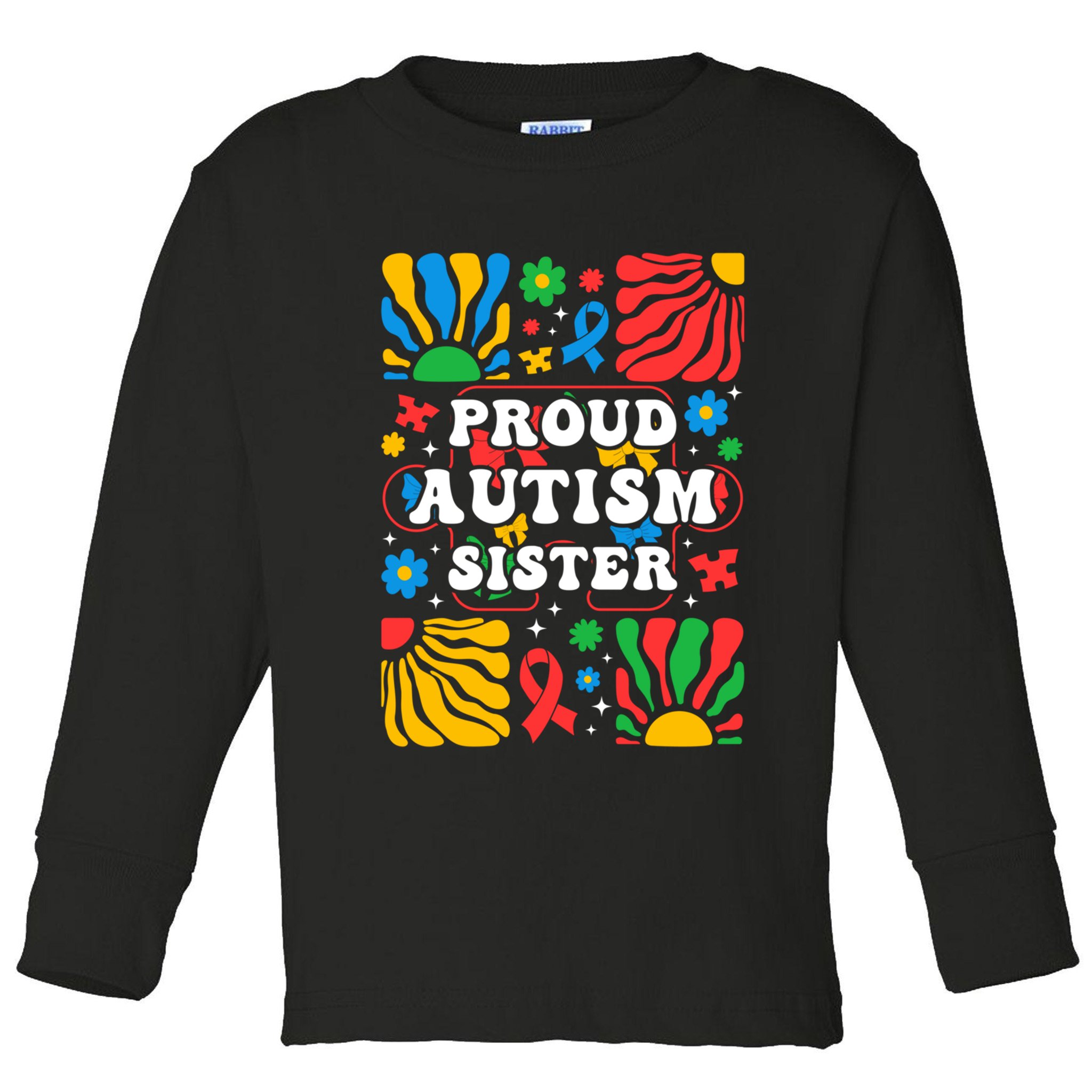 proud autism sister groovy autism warrior sister meaningful gift Toddler Long Sleeve Shirt