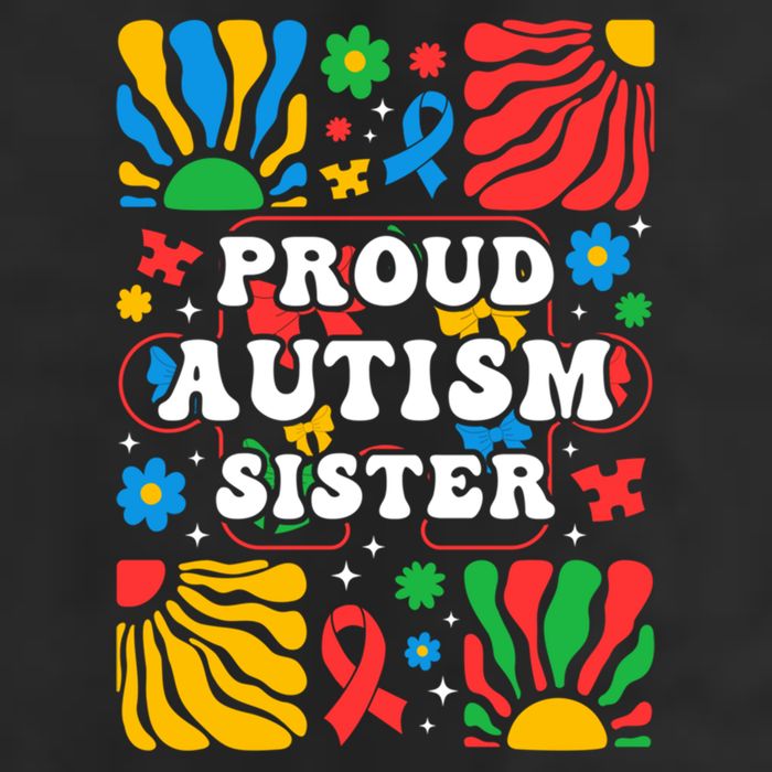 proud autism sister groovy autism warrior sister meaningful gift Golf Towel