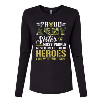 Proud Army Sister Womens Cotton Relaxed Long Sleeve T-Shirt