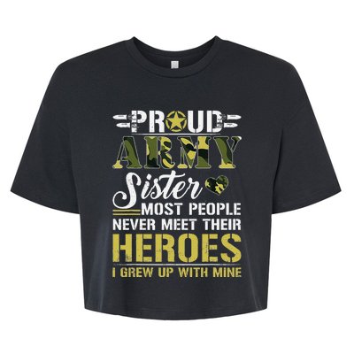 Proud Army Sister Bella+Canvas Jersey Crop Tee