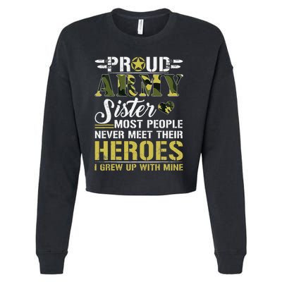 Proud Army Sister Cropped Pullover Crew