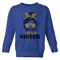 Proud Army Sister Camouflage Messy Bun Soldier Mother's Day Gift Toddler Sweatshirt