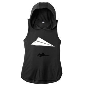 Paper Airplane Shadow Fgift16 Fighting Falcon Gift Ladies PosiCharge Tri-Blend Wicking Draft Hoodie Tank