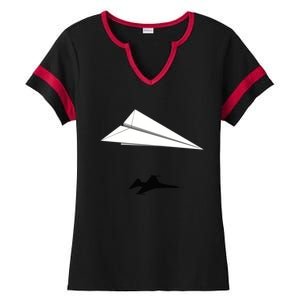 Paper Airplane Shadow Fgift16 Fighting Falcon Gift Ladies Halftime Notch Neck Tee