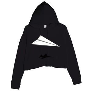 Paper Airplane Shadow Fgift16 Fighting Falcon Gift Crop Fleece Hoodie