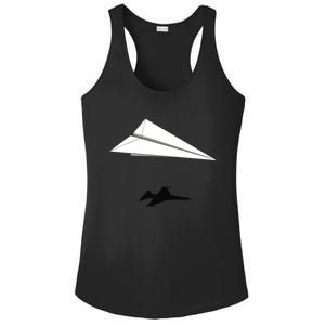 Paper Airplane Shadow Fgift16 Fighting Falcon Gift Ladies PosiCharge Competitor Racerback Tank