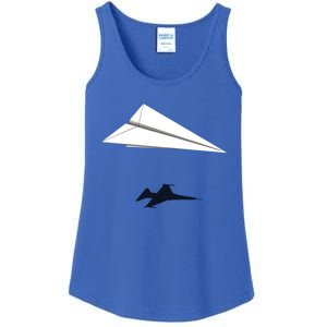 Paper Airplane Shadow Fgift16 Fighting Falcon Gift Ladies Essential Tank