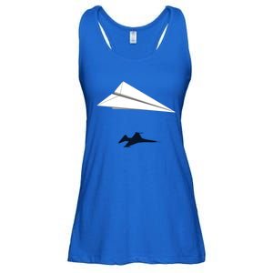 Paper Airplane Shadow Fgift16 Fighting Falcon Gift Ladies Essential Flowy Tank