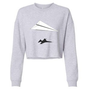 Paper Airplane Shadow Fgift16 Fighting Falcon Gift Cropped Pullover Crew