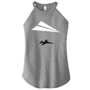 Paper Airplane Shadow Fgift16 Fighting Falcon Gift Women's Perfect Tri Rocker Tank