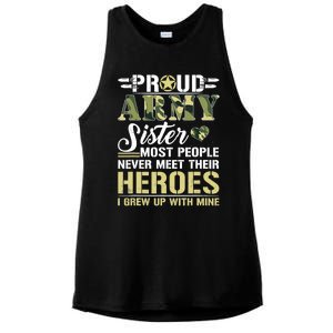 Proud Army Sister Ladies PosiCharge Tri-Blend Wicking Tank