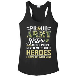 Proud Army Sister Ladies PosiCharge Competitor Racerback Tank