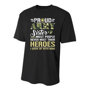 Proud Army Sister Youth Performance Sprint T-Shirt