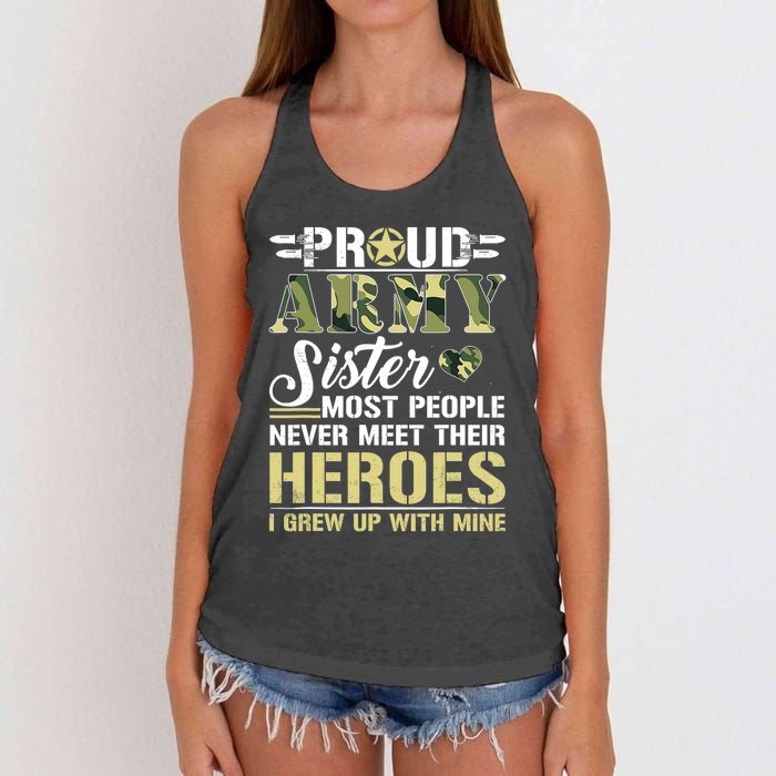 Proud Army Sister Women's Knotted Racerback Tank