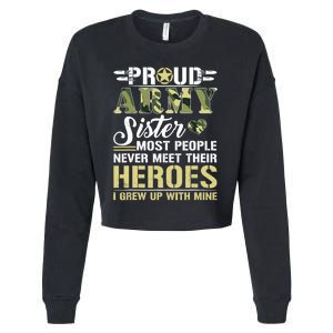 Proud Army Sister Cropped Pullover Crew