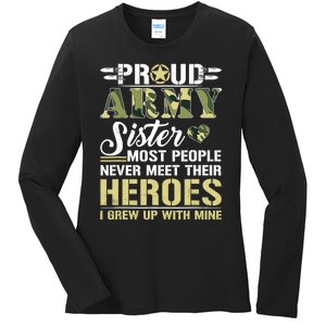 Proud Army Sister Ladies Long Sleeve Shirt